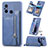 Silikon Hülle Handyhülle Ultra Dünn Schutzhülle Tasche Flexible mit Magnetisch S01D für Xiaomi Redmi 12C 4G Blau