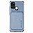 Silikon Hülle Handyhülle Ultra Dünn Schutzhülle Tasche Flexible mit Magnetisch S02D für Samsung Galaxy A21s Blau