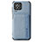 Silikon Hülle Handyhülle Ultra Dünn Schutzhülle Tasche Flexible mit Magnetisch S02D für Samsung Galaxy A22 4G Blau