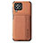 Silikon Hülle Handyhülle Ultra Dünn Schutzhülle Tasche Flexible mit Magnetisch S02D für Samsung Galaxy A22 4G Braun
