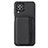 Silikon Hülle Handyhülle Ultra Dünn Schutzhülle Tasche Flexible mit Magnetisch S02D für Samsung Galaxy A22 4G Schwarz