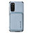 Silikon Hülle Handyhülle Ultra Dünn Schutzhülle Tasche Flexible mit Magnetisch S02D für Samsung Galaxy S20 Blau