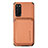 Silikon Hülle Handyhülle Ultra Dünn Schutzhülle Tasche Flexible mit Magnetisch S02D für Samsung Galaxy S20 Braun