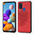 Silikon Hülle Handyhülle Ultra Dünn Schutzhülle Tasche Flexible mit Magnetisch S04D für Samsung Galaxy A21s Rot