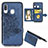 Silikon Hülle Handyhülle Ultra Dünn Schutzhülle Tasche Flexible mit Magnetisch S04D für Samsung Galaxy A40 Blau