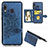 Silikon Hülle Handyhülle Ultra Dünn Schutzhülle Tasche Flexible mit Magnetisch S04D für Samsung Galaxy M10S Blau