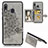 Silikon Hülle Handyhülle Ultra Dünn Schutzhülle Tasche Flexible mit Magnetisch S04D für Samsung Galaxy M10S Grau