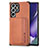 Silikon Hülle Handyhülle Ultra Dünn Schutzhülle Tasche Flexible mit Magnetisch S04D für Samsung Galaxy S21 Ultra 5G Braun