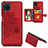 Silikon Hülle Handyhülle Ultra Dünn Schutzhülle Tasche Flexible mit Magnetisch S06D für Samsung Galaxy A12 Nacho Rot