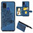 Silikon Hülle Handyhülle Ultra Dünn Schutzhülle Tasche Flexible mit Magnetisch S06D für Samsung Galaxy A21s Blau