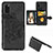 Silikon Hülle Handyhülle Ultra Dünn Schutzhülle Tasche Flexible mit Magnetisch S06D für Samsung Galaxy A41 Schwarz