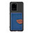 Silikon Hülle Handyhülle Ultra Dünn Schutzhülle Tasche Flexible mit Magnetisch S06D für Samsung Galaxy S20 Ultra 5G Blau