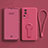 Silikon Hülle Handyhülle Ultra Dünn Schutzhülle Tasche Flexible mit Ständer für Vivo iQOO Neo7 5G Pink