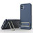 Silikon Hülle Handyhülle Ultra Dünn Schutzhülle Tasche Flexible mit Ständer KC1 für Samsung Galaxy A04E Blau