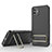 Silikon Hülle Handyhülle Ultra Dünn Schutzhülle Tasche Flexible mit Ständer KC1 für Samsung Galaxy A04E Schwarz