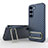 Silikon Hülle Handyhülle Ultra Dünn Schutzhülle Tasche Flexible mit Ständer KC1 für Samsung Galaxy S22 5G Blau