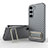 Silikon Hülle Handyhülle Ultra Dünn Schutzhülle Tasche Flexible mit Ständer KC1 für Samsung Galaxy S23 Plus 5G Grau
