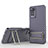 Silikon Hülle Handyhülle Ultra Dünn Schutzhülle Tasche Flexible mit Ständer KC1 für Xiaomi Redmi Note 11 Pro 4G Helles Lila