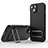 Silikon Hülle Handyhülle Ultra Dünn Schutzhülle Tasche Flexible mit Ständer KC2 für Apple iPhone 14 Schwarz