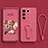 Silikon Hülle Handyhülle Ultra Dünn Schutzhülle Tasche Flexible mit Ständer S01 für Vivo V27e 5G Pink