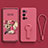 Silikon Hülle Handyhülle Ultra Dünn Schutzhülle Tasche Flexible mit Ständer S01 für Vivo X70 Pro+ Plus 5G Pink