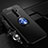 Silikon Hülle Handyhülle Ultra Dünn Schutzhülle Tasche Silikon mit Magnetisch Fingerring Ständer A01 für Oppo A11X Blau und Schwarz