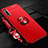 Silikon Hülle Handyhülle Ultra Dünn Schutzhülle Tasche Silikon mit Magnetisch Fingerring Ständer A03 für Huawei Honor 9X Rot