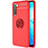 Silikon Hülle Handyhülle Ultra Dünn Schutzhülle Tasche Silikon mit Magnetisch Fingerring Ständer A03 für Oppo F15 Rot