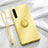 Silikon Hülle Handyhülle Ultra Dünn Schutzhülle Tasche Silikon mit Magnetisch Fingerring Ständer für Oppo F15 Gelb