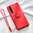 Silikon Hülle Handyhülle Ultra Dünn Schutzhülle Tasche Silikon mit Magnetisch Fingerring Ständer für Oppo F15 Rot