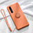 Silikon Hülle Handyhülle Ultra Dünn Schutzhülle Tasche Silikon mit Magnetisch Fingerring Ständer für Oppo Reno3 Orange