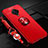 Silikon Hülle Handyhülle Ultra Dünn Schutzhülle Tasche Silikon mit Magnetisch Fingerring Ständer für Vivo S1 Pro Rot