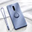 Silikon Hülle Handyhülle Ultra Dünn Schutzhülle Tasche Silikon mit Magnetisch Fingerring Ständer T01 für Oppo R17 Pro Violett