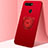 Silikon Hülle Handyhülle Ultra Dünn Schutzhülle Tasche Silikon mit Magnetisch Fingerring Ständer T03 für Huawei Honor V20 Rot