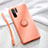 Silikon Hülle Handyhülle Ultra Dünn Schutzhülle Tasche Silikon mit Magnetisch Fingerring Ständer T03 für Huawei P30 Pro New Edition Orange