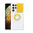 Silikon Hülle Handyhülle Ultradünn Schutzhülle Flexible Tasche Durchsichtig Transparent mit Fingerring Ständer S02 für Samsung Galaxy S23 Ultra 5G Gelb