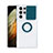 Silikon Hülle Handyhülle Ultradünn Schutzhülle Flexible Tasche Durchsichtig Transparent mit Fingerring Ständer S02 für Samsung Galaxy S23 Ultra 5G Nachtgrün
