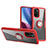 Silikon Hülle Handyhülle Ultradünn Schutzhülle Flexible Tasche Durchsichtig Transparent mit Magnetisch Fingerring Ständer ZL1 für Xiaomi Mi 11i 5G Rot