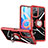 Silikon Hülle Handyhülle Ultradünn Schutzhülle Flexible Tasche Durchsichtig Transparent mit Magnetisch Fingerring Ständer ZL1 für Xiaomi Poco M4 Pro 5G Rot