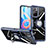 Silikon Hülle Handyhülle Ultradünn Schutzhülle Flexible Tasche Durchsichtig Transparent mit Magnetisch Fingerring Ständer ZL1 für Xiaomi Poco M4 Pro 5G Silber und Blau