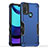 Silikon Hülle Handyhülle und Kunststoff Schutzhülle Hartschalen Tasche für Motorola Moto E30 Blau