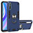 Silikon Hülle Handyhülle und Kunststoff Schutzhülle Hartschalen Tasche mit Magnetisch Fingerring Ständer für Huawei P smart S