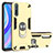 Silikon Hülle Handyhülle und Kunststoff Schutzhülle Hartschalen Tasche mit Magnetisch Fingerring Ständer für Huawei P smart S