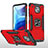 Silikon Hülle Handyhülle und Kunststoff Schutzhülle Hartschalen Tasche mit Magnetisch Fingerring Ständer für Motorola Moto G Power (2021) Rot