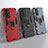 Silikon Hülle Handyhülle und Kunststoff Schutzhülle Hartschalen Tasche mit Magnetisch Fingerring Ständer für Oppo A74 5G