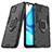 Silikon Hülle Handyhülle und Kunststoff Schutzhülle Hartschalen Tasche mit Magnetisch Fingerring Ständer für Oppo A93
