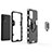 Silikon Hülle Handyhülle und Kunststoff Schutzhülle Hartschalen Tasche mit Magnetisch Fingerring Ständer für Oppo F19