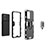 Silikon Hülle Handyhülle und Kunststoff Schutzhülle Hartschalen Tasche mit Magnetisch Fingerring Ständer für Oppo K10 Pro 5G