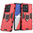 Silikon Hülle Handyhülle und Kunststoff Schutzhülle Hartschalen Tasche mit Magnetisch Fingerring Ständer für Vivo iQOO 10 Pro 5G