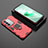 Silikon Hülle Handyhülle und Kunststoff Schutzhülle Hartschalen Tasche mit Magnetisch Fingerring Ständer für Vivo V27 Pro 5G Rot